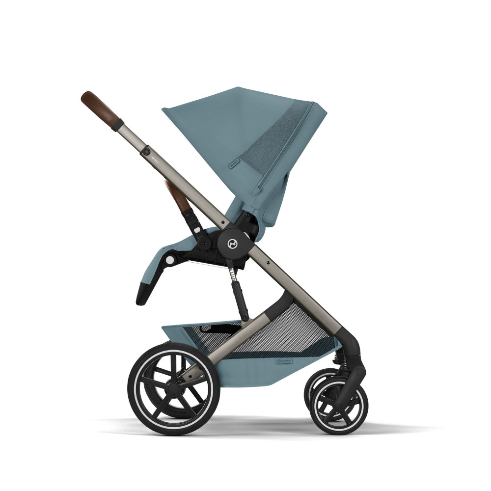 Cybex Balios S Lux 2026 - дитяча коляска 2в1 зі складаною люлькою Fold Lux, всесезонний візок з великими колесами, кошик до 10 кг • TPE Stormy Blue