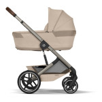 Cybex Balios S Lux 2026 - детская коляска 2в1 со складной люлькой Fold Lux, всесезонная коляска с большими колесами, корзина до 10 кг • TPE Almond Beige