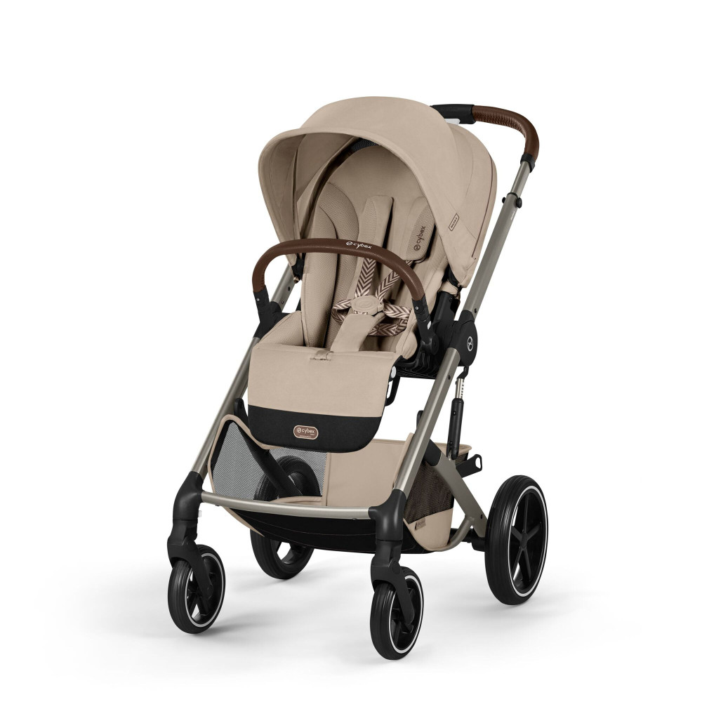 Cybex Balios S Lux 2026 - дитяча коляска 2в1 зі складаною люлькою Fold Lux, всесезонний візок з великими колесами, кошик до 10 кг • TPE Almond Beige