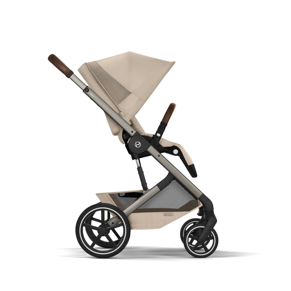 Cybex Balios S Lux 2026 - дитяча коляска 2в1 зі складаною люлькою Fold Lux, всесезонний візок з великими колесами, кошик до 10 кг • TPE Almond Beige