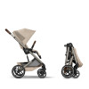 Cybex Balios S Lux 2026 - дитяча коляска 2в1 зі складаною люлькою Fold Lux, всесезонний візок з великими колесами, кошик до 10 кг • TPE Almond Beige
