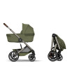 Cybex Balios S Lux 2026 - дитяча коляска 2в1 зі складаною люлькою Fold Lux, всесезонний візок з великими колесами, кошик до 10 кг • TPE Moss Green