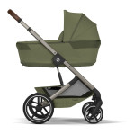 Cybex Balios S Lux 2026 - детская коляска 2в1 со складной люлькой Fold Lux, всесезонная коляска с большими колесами, корзина до 10 кг • TPE Moss Green