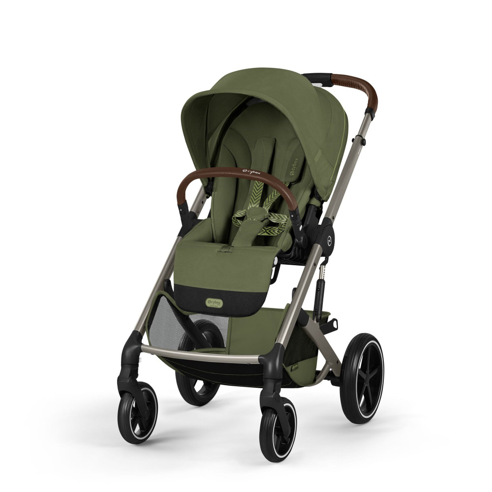 Cybex Balios S Lux 2026 - дитяча коляска 2в1 зі складаною люлькою Fold Lux, всесезонний візок з великими колесами, кошик до 10 кг • TPE Moss Green