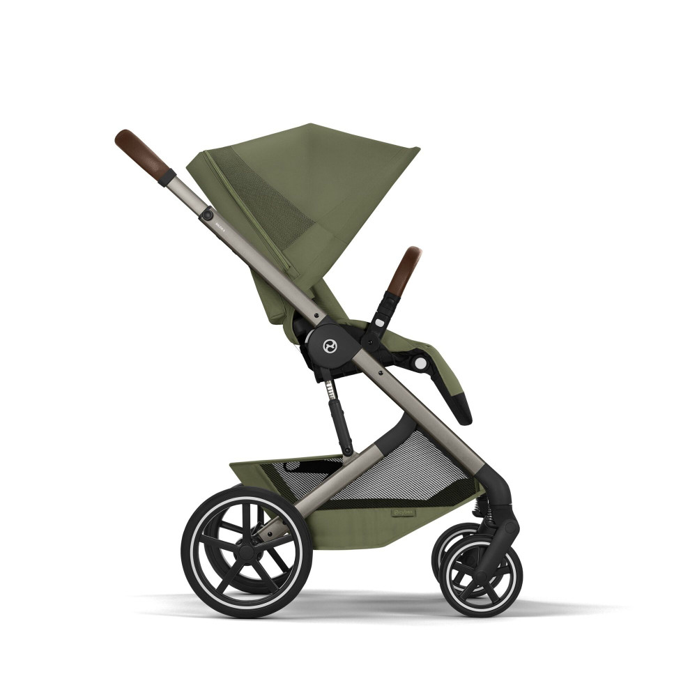 Cybex Balios S Lux 2026 - дитяча коляска 2в1 зі складаною люлькою Fold Lux, всесезонний візок з великими колесами, кошик до 10 кг • TPE Moss Green