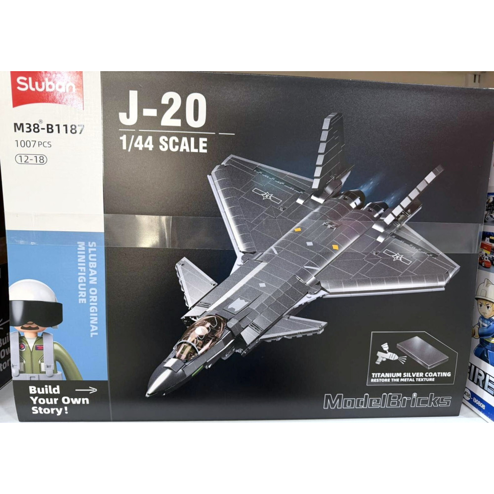 Sluban Model Bricks Винищувач J-20 - конструктор 1007 деталей (M38-B1187)