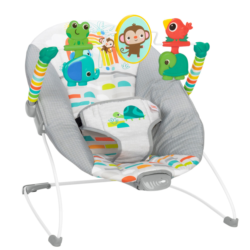 Bright Starts Playful Paradise - шезлонг з вібрацією та ігровою дугою з 4 іграшками