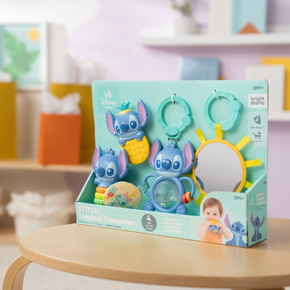 Bright Starts Stitch Tropical Treasures - подарунковий набір іграшок Disney Baby 0 міс.+