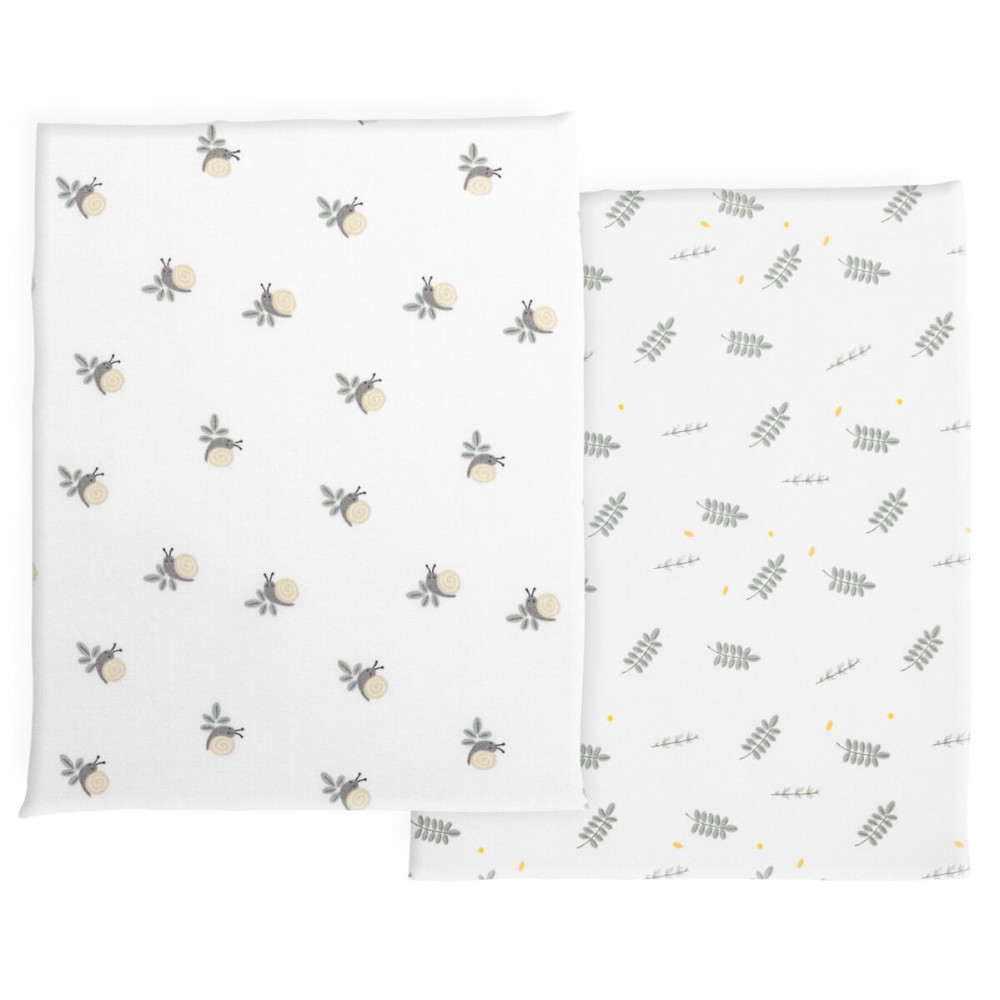 Chicco Простирадла на резинці Next2Me Bamboo 50 × 83 см - 2 шт. з бамбукової віскози • Greenery