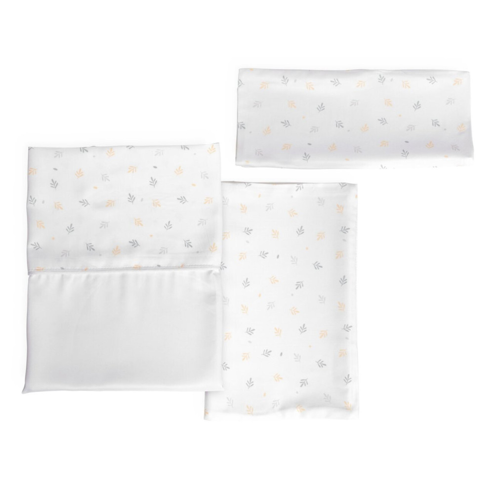 Chicco Комплект білизни Next2Me Forever Bamboo 58 × 110 см - наволочка, нижнє простирадло на резинці та верхнє для вкривання • Foliage