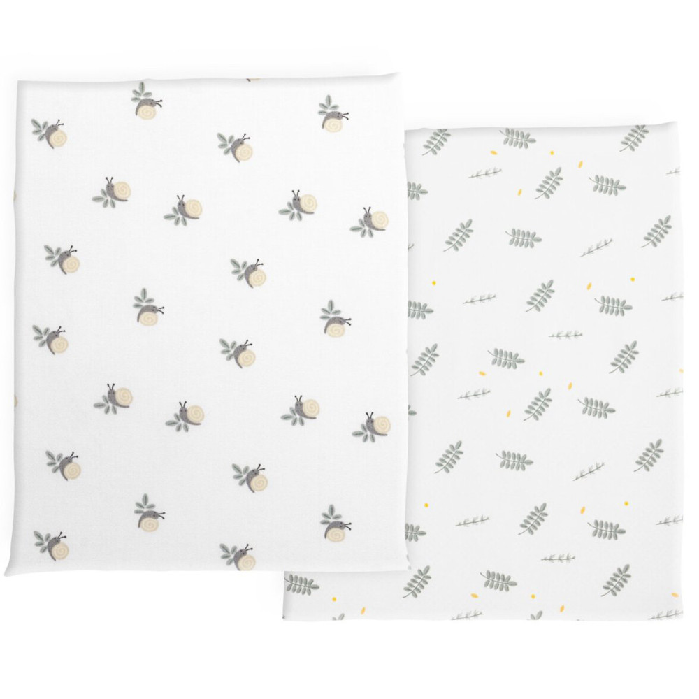 Chicco Простирадла на резинці Next2Me Twins Bamboo 44 × 76 см - 2 шт. з бамбукової віскози • Greenery
