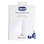 Chicco Комплект білизни Next2Me Cotton 50 × 83 см - нижнє простирадло на резинці та верхнє для вкривання • Cloud
