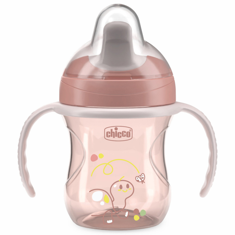Chicco Training Cup - поїльник-непроливайка з напівжорстким носиком, 200 мл, від 6 міс. • Рожевий