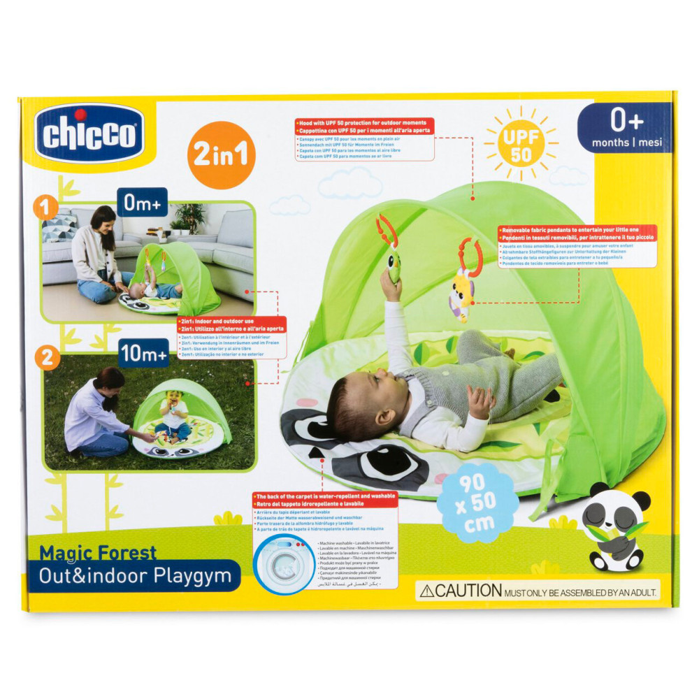 Chicco Лісові пригоди - ігровий килимок 2 в 1 із тентом UV 50+ і підвісками 0 міс.+