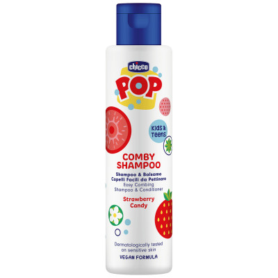 Chicco Pop Шампунь-кондиционер 2 в 1 Strawberry Candy - с экстрактом клубники, от 6 лет, 250 мл Chicco Pop Шампунь-кондиционер 2 в 1 Strawberry Candy - с экстрактом клубники, от 6 лет, 250 мл