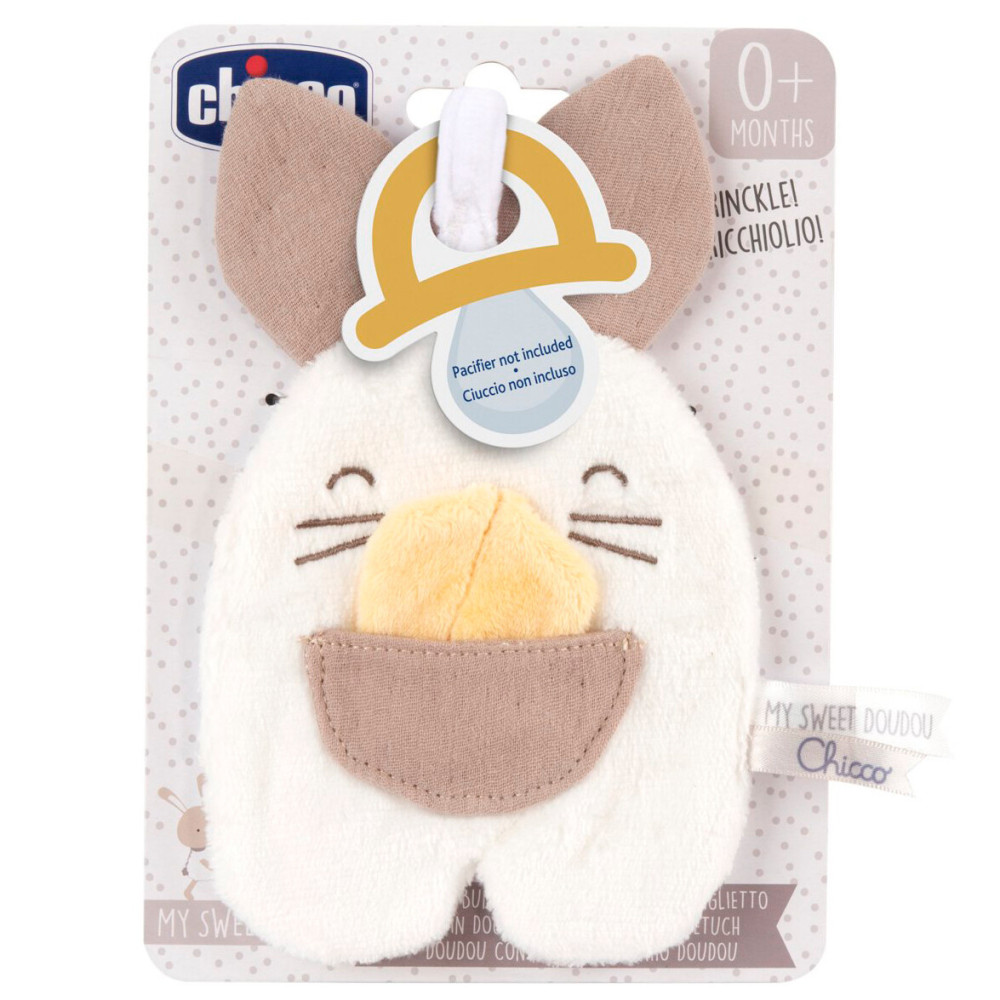 Chicco Зайченя DouDou - м'яка іграшка-комфортер з тримачем для пустушки