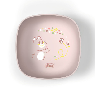 Chicco Миска с крышкой - глубокая миска для кормления от 6 мес. • Розовый