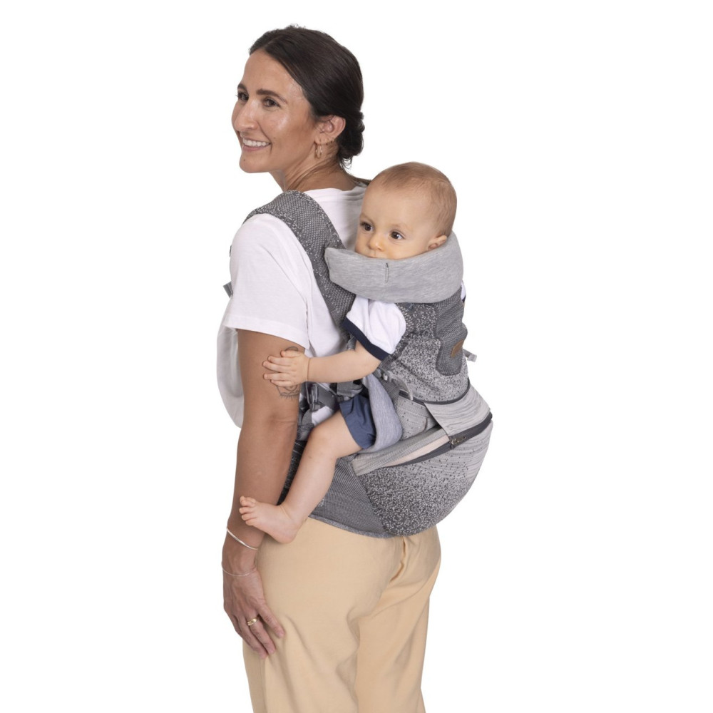 Chicco Airy Hip Seat - нагрудная сумка-эргорюкзак 3 в 1 со съемным хипситом, от рождения до 3 лет • Pebble