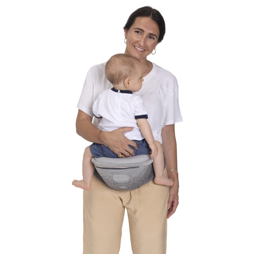 Chicco Airy Hip Seat - нагрудная сумка-эргорюкзак 3 в 1 со съемным хипситом, от рождения до 3 лет • Pebble