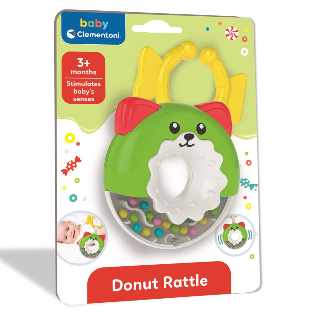 Clementoni Donut Rattle - брязкальце-прорізувач у формі пончика, 3 міс.+