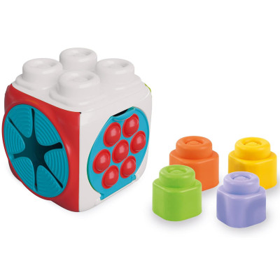 Clementoni Sensory Cube - мягкий развивающий куб с 4 блоками, серия Soft Clemmy, 6 мес.+