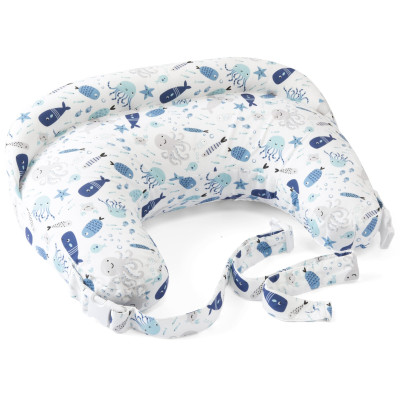 Chicco Boppy Deluxe - подушка для кормления с повышенным бортиком и регулируемым ремнем • Fish Fun Chicco Boppy Deluxe - подушка для кормления с повышенным бортиком и регулируемым ремнем • Fish Fun