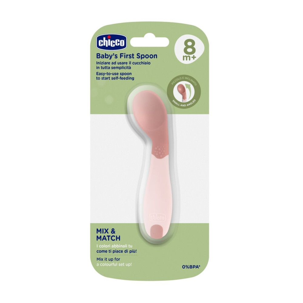 Chicco First Spoon - ложка для годування 8 міс.+ • Рожевий