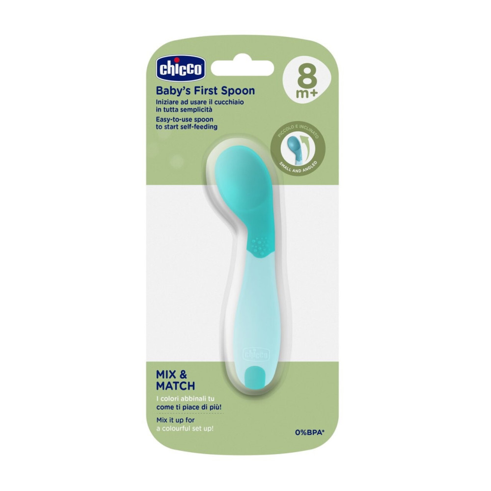 Chicco First Spoon - ложка для годування 8 міс.+ • Бірюзовий