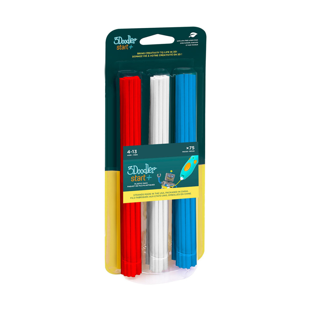 3Doodler Start Стрижні Мікс червоний, білий, синій - набір із 75 стрижнів для 3D-ручки (3DS-ECO-MIX1-75)