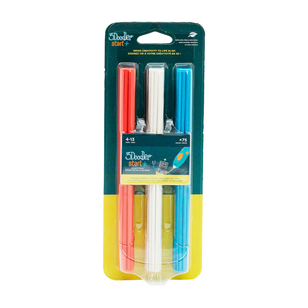 3Doodler Start Стрижні Мікс червоний, білий, синій - набір із 75 стрижнів для 3D-ручки (3DS-ECO-MIX1-75)