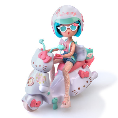 4SF Manga Dolls Hello Kitty Красуня Пінк на скутері - ігровий набір з лялькою (HKTF3000)