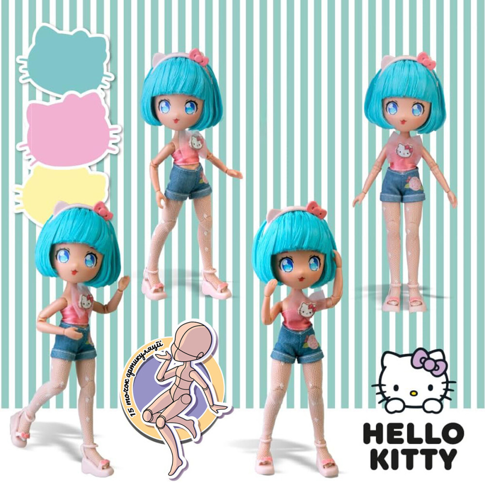 4SF Manga Dolls Hello Kitty Красотка Пинк на скутере - игровой набор с куклой (HKTF3000)