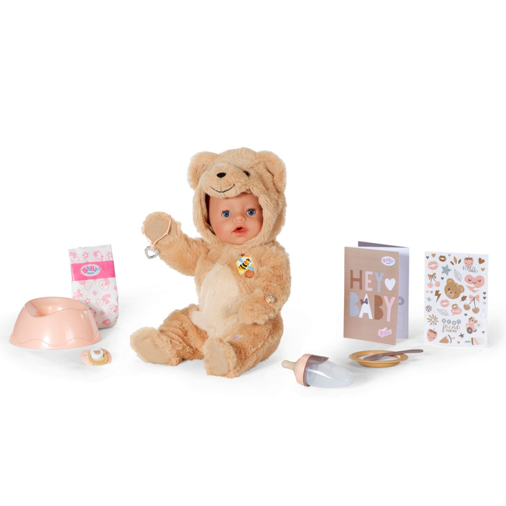 BABY born Емма у костюмі ведмедика - лялька-пупс 43 см з аксесуарами (837115)