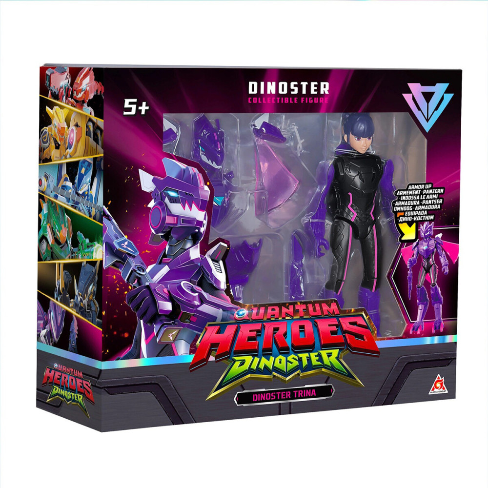 DINOSTER Фігурка Тріна 20 см - фігурка-трансформер з обладунками (EU580836)