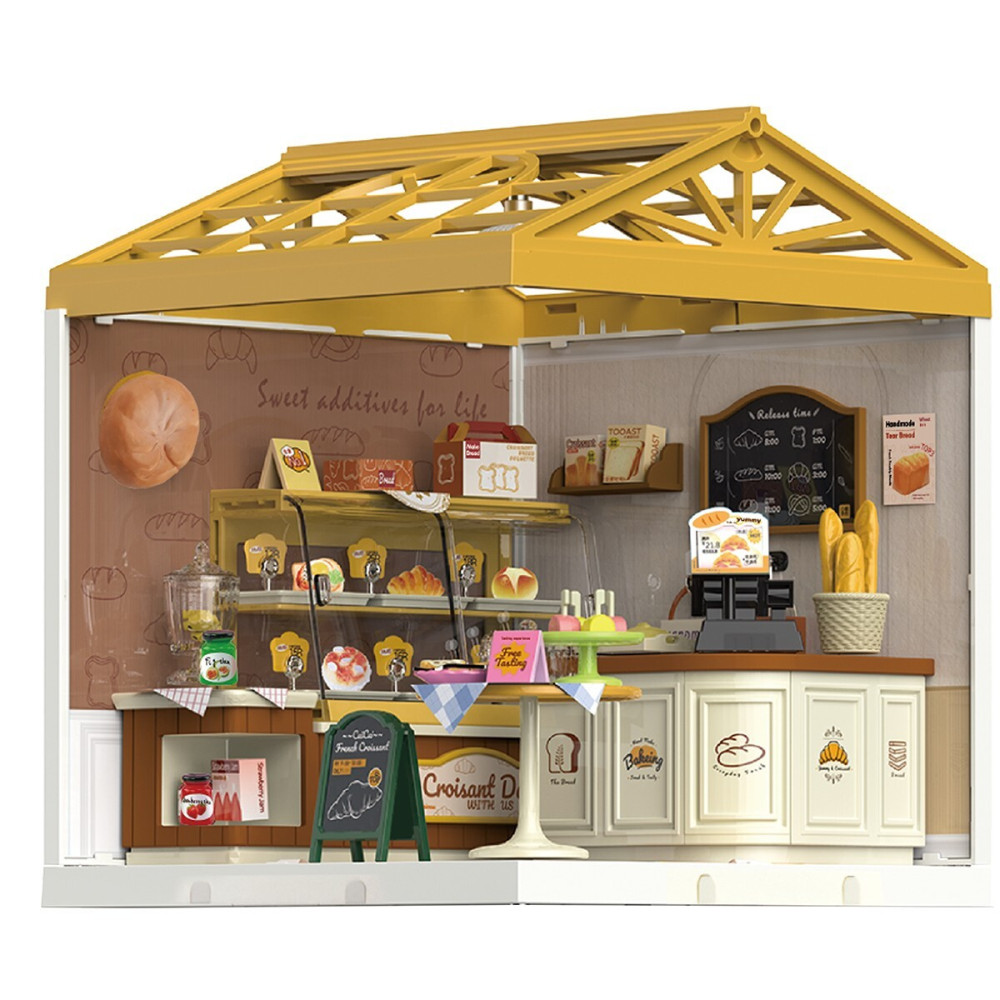 Mini House Интерьер Пекарня - конструктор-румбокс с подсветкой (8011)