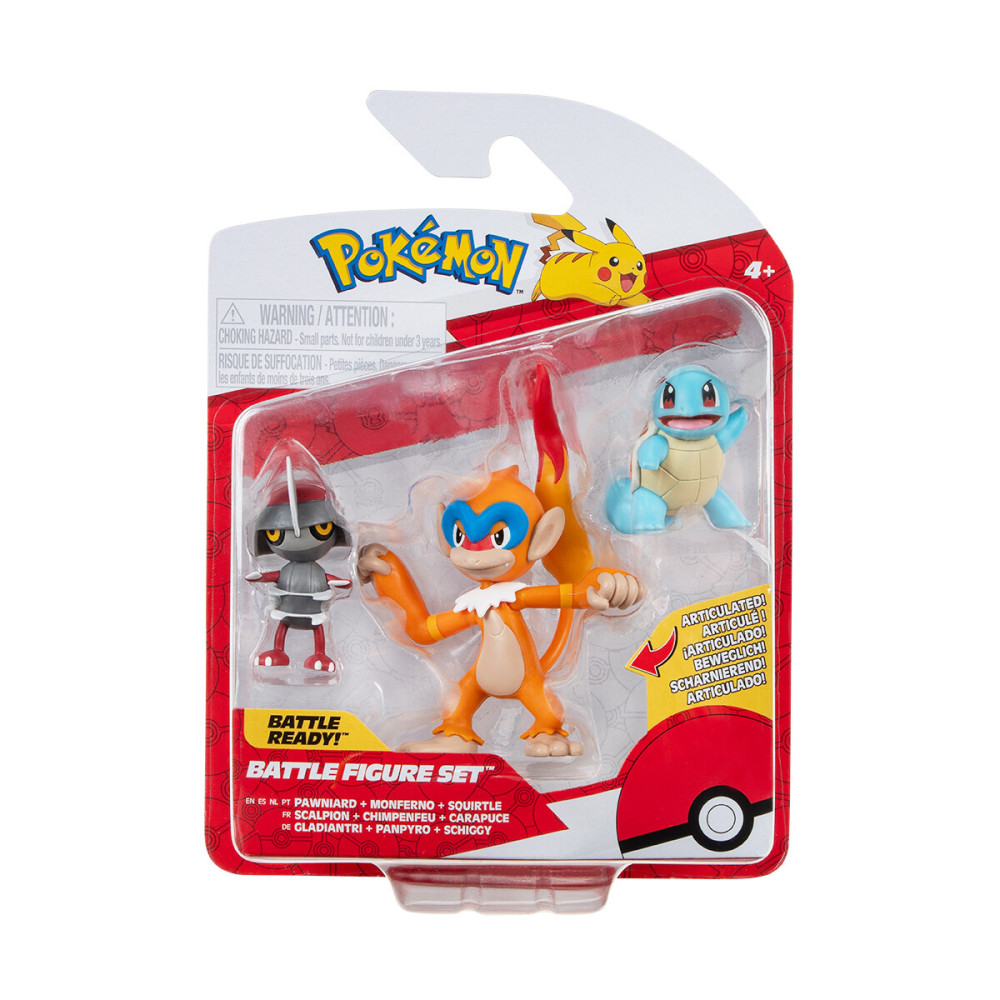 Pokemon Поньярд, Сквіртл, Монферно W18 - набір з 3 ігрових фігурок (PKW3058)