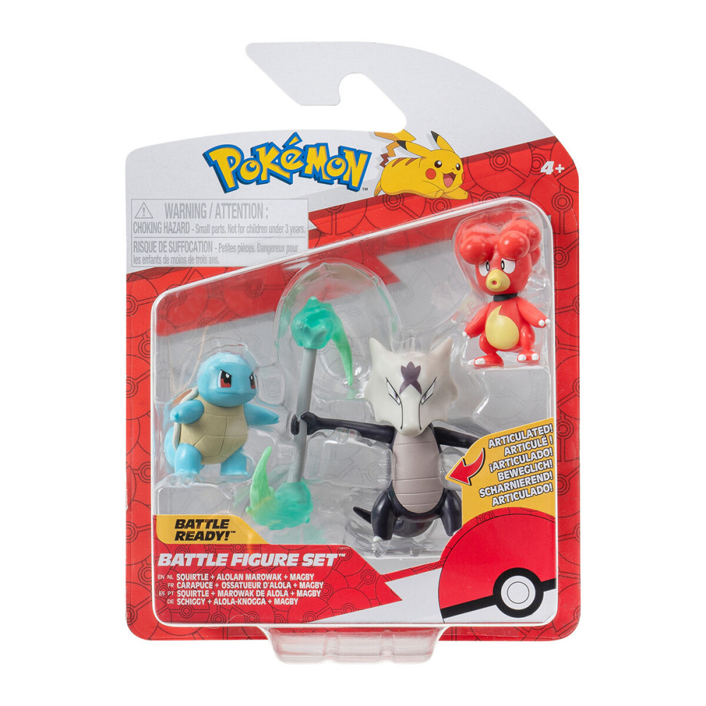 Pokemon Магбі, Сквіртл, Алола Маровак W19 - набір з 3 ігрових фігурок (PKW3600) Pokemon Магбі, Сквіртл, Алола Маровак W19 - набір з 3 ігрових фігурок (PKW3600)