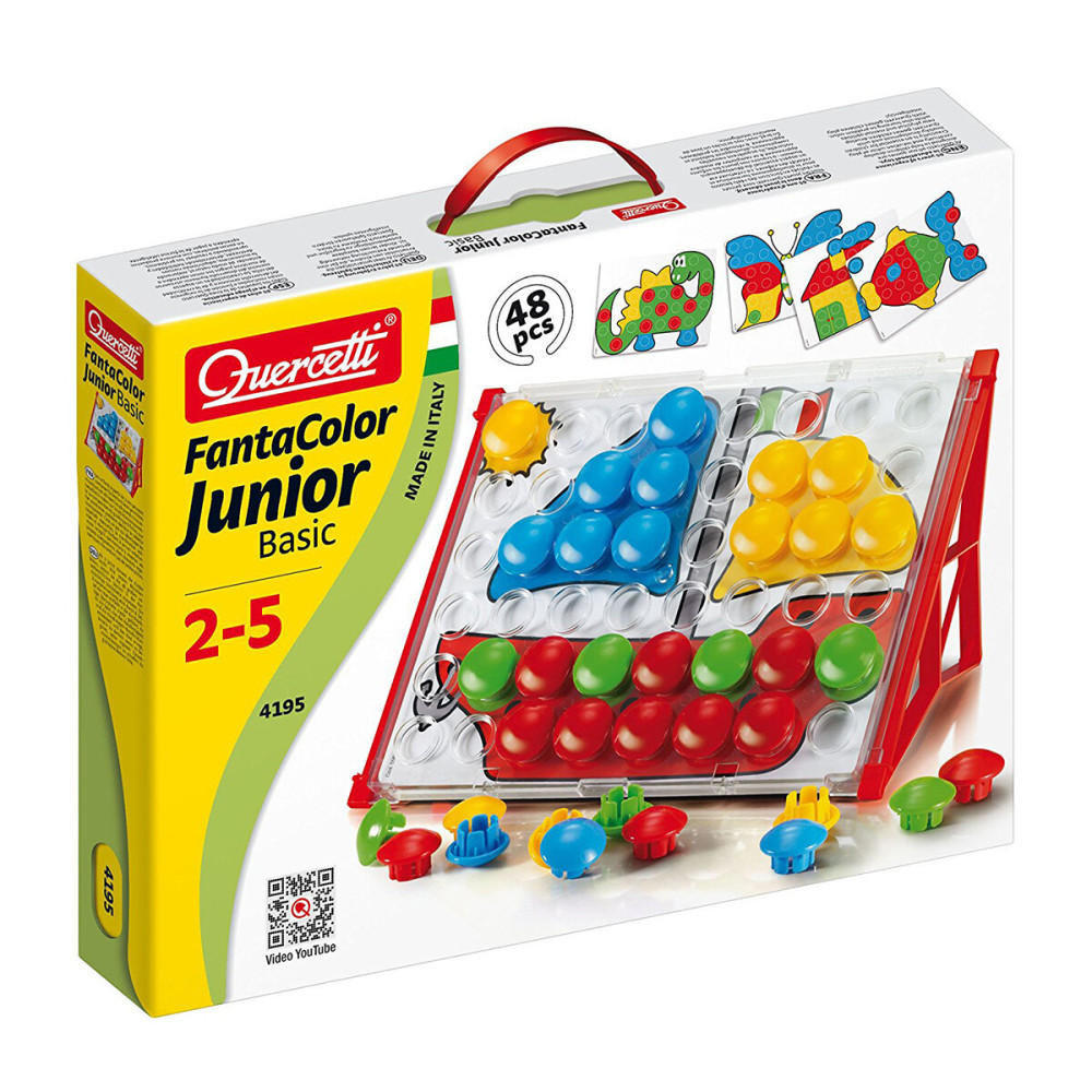 Quercetti Fantacolor Junior Basic 48 фішок - набір для занять мозаїкою (4195-Q) Quercetti Fantacolor Junior Basic 48 фішок - набір для занять мозаїкою (4195-Q)