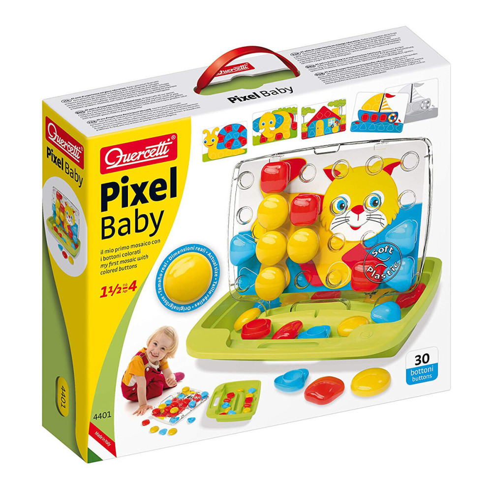 Quercetti Pixel Baby 30 фішок, кейс - набір для занять мозаїкою (4401-Q)