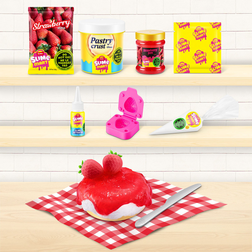 Slime Mart Shopping Bag Клубничный чизкейк - игровой набор со слаймами (15901A)
