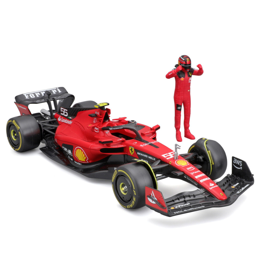 Bburago Ferrari SF-23 1:24 - автомодель з фігуркою • Червоний (18-26809)