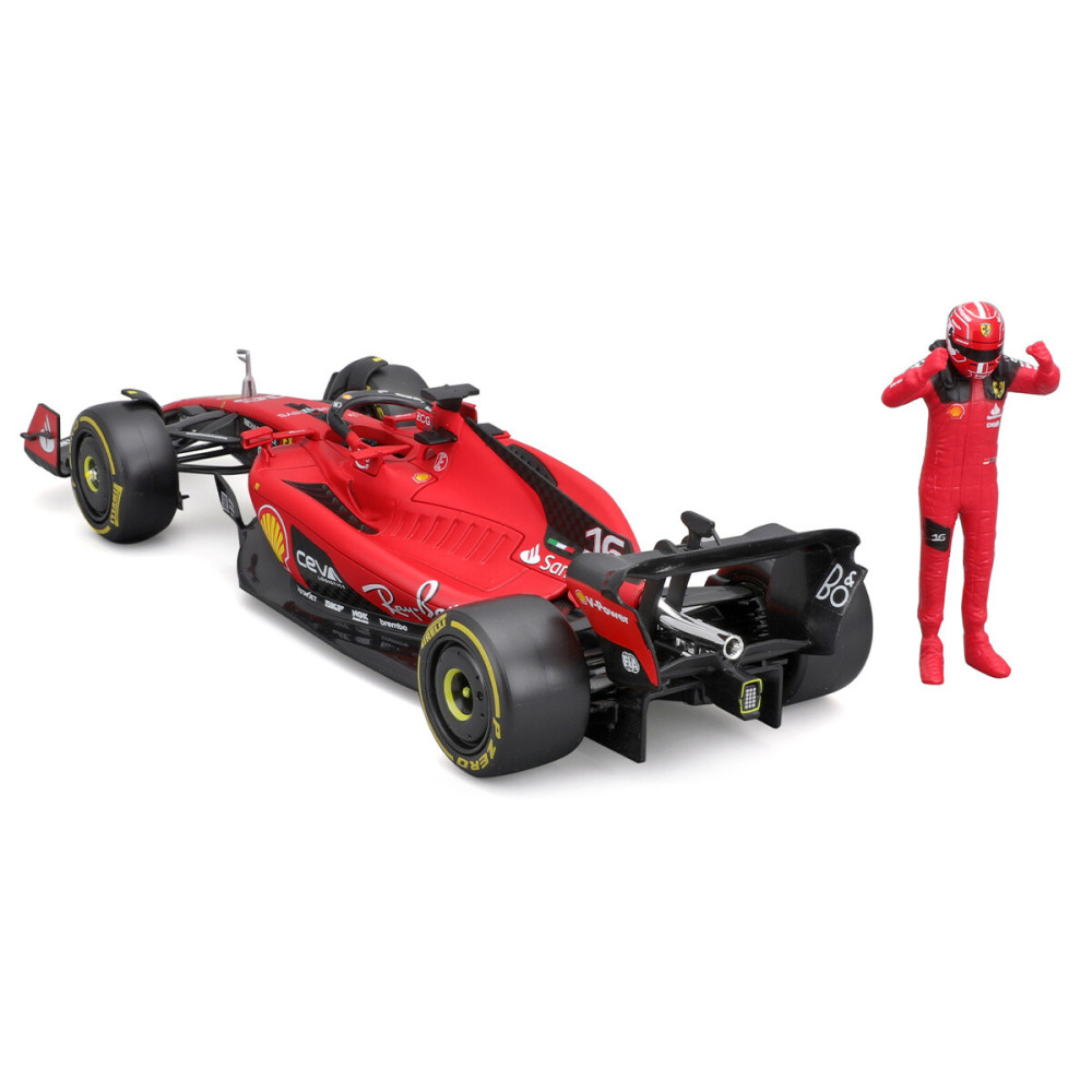Bburago Ferrari SF-23 1:24 - автомодель з фігуркою • Червоний (18-26809)