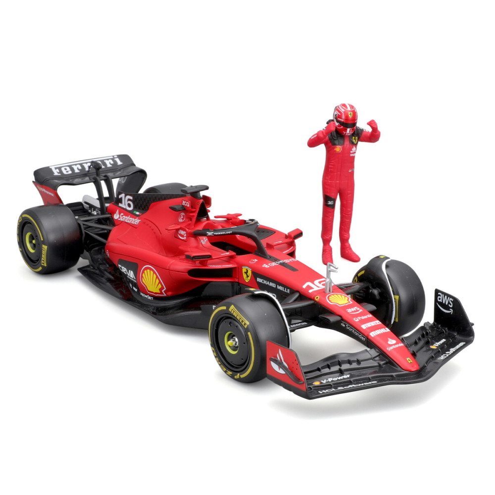 Bburago Ferrari SF-23 1:24 - автомодель з фігуркою • Червоний (18-26809)