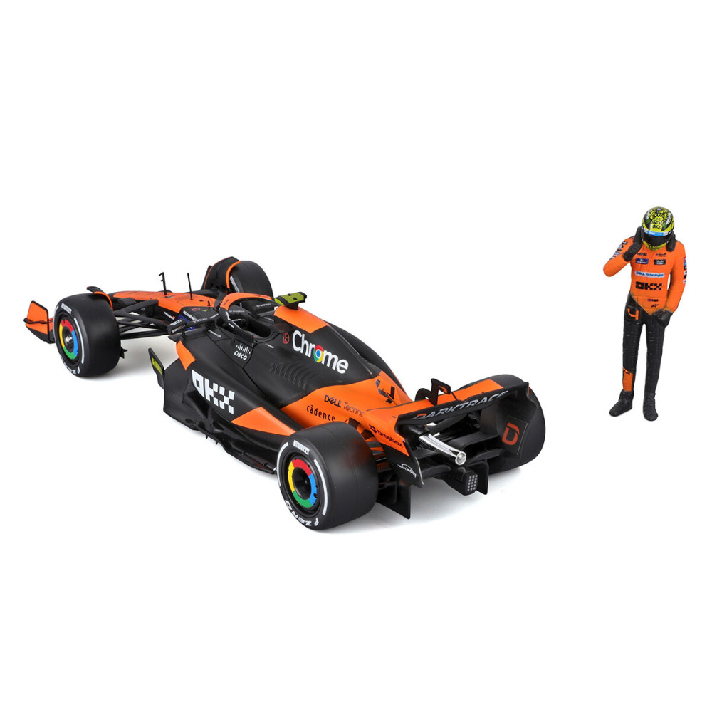 Bburago McLaren MCL38 1:24 - автомодель з фігуркою • Чорний з помаранчевим (18-28040)