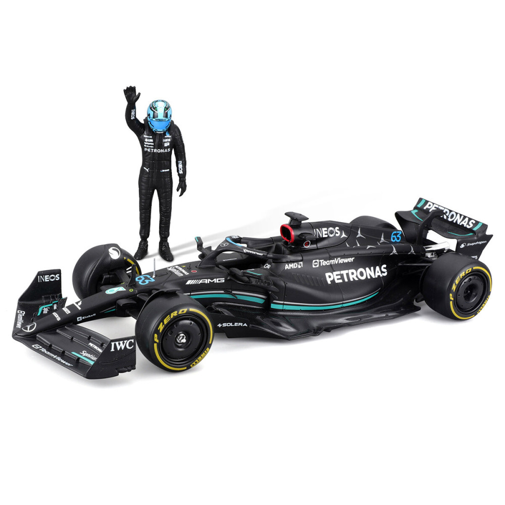 Bburago Mercedes-AMG F1 W14 E Performance 1:24 - автомодель з фігуркою • Чорний (18-28037) Bburago Mercedes-AMG F1 W14 E Performance 1:24 - автомодель з фігуркою • Чорний (18-28037)