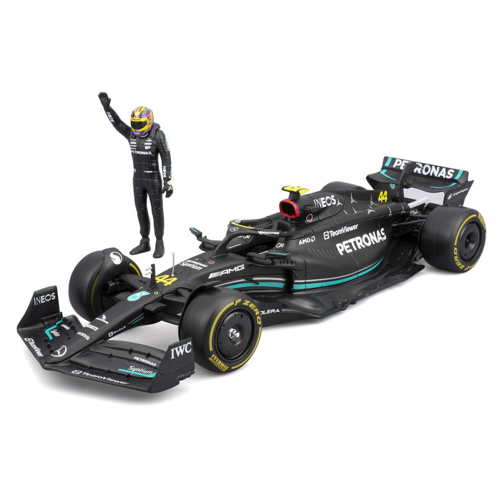 Bburago Mercedes-AMG F1 W14 E Performance 1:24 - автомодель з фігуркою • Чорний (18-28037) Bburago Mercedes-AMG F1 W14 E Performance 1:24 - автомодель з фігуркою • Чорний (18-28037)