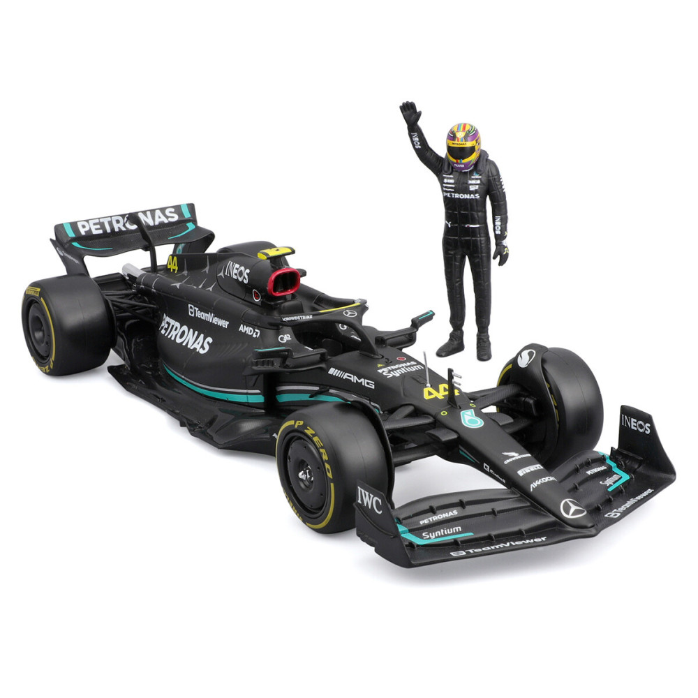 Bburago Mercedes-AMG F1 W14 E Performance 1:24 - автомодель з фігуркою • Чорний (18-28037) Bburago Mercedes-AMG F1 W14 E Performance 1:24 - автомодель з фігуркою • Чорний (18-28037)