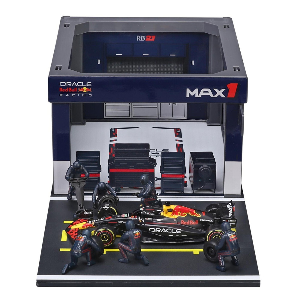 Bburago PIT PASS Oracle Red Bull Racing RB21 - ігровий набір з гаражем (18-38459 (#1))