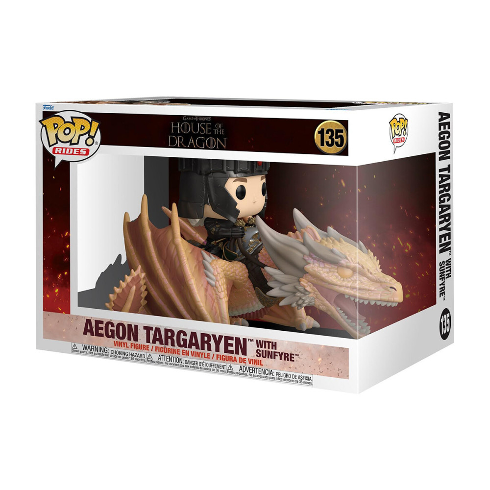 Funko POP! Rides Дім Дракона 4 сезон Ейґон Таргарієн і Сонцежар - ігрова фігурка (83460)