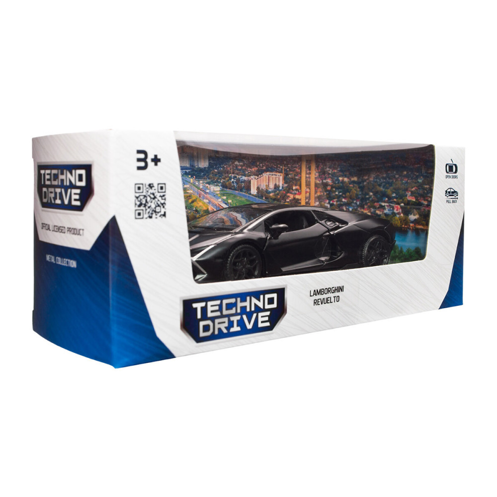 TechnoDrive LAMBORGHINI REVUELTO - автомодель 1:39 • Матовий чорний (250934UBl)